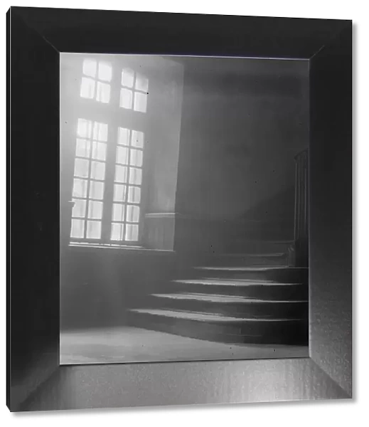 Window and stairway of the old Ursuline convent, New Orleans, between 1920 and 1926. Creator: Arnold Genthe