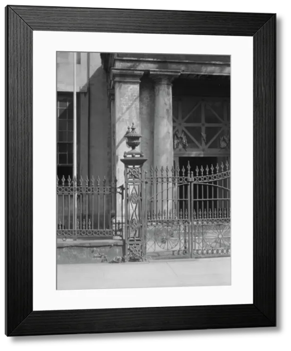 Framed Print : Bank of Louisiana wrought iron fence, 344 Royal Street, New Orleans, between 1920 and 1926. Creator: Arnold Genthe Framed Print : Bank of Louisiana wrought iron fence, 344 Royal Street, New Orleans, between 1920 and 1926. Creator: Arnold Genthe