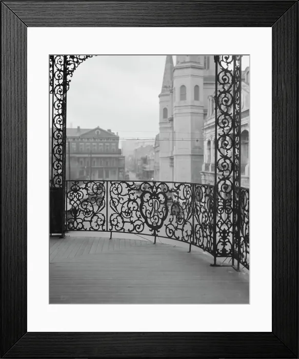 Framed Print : Pontalba buildings, New Orleans, between 1920 and 1926. Creator: Arnold Genthe Framed Print : Pontalba buildings, New Orleans, between 1920 and 1926. Creator: Arnold Genthe