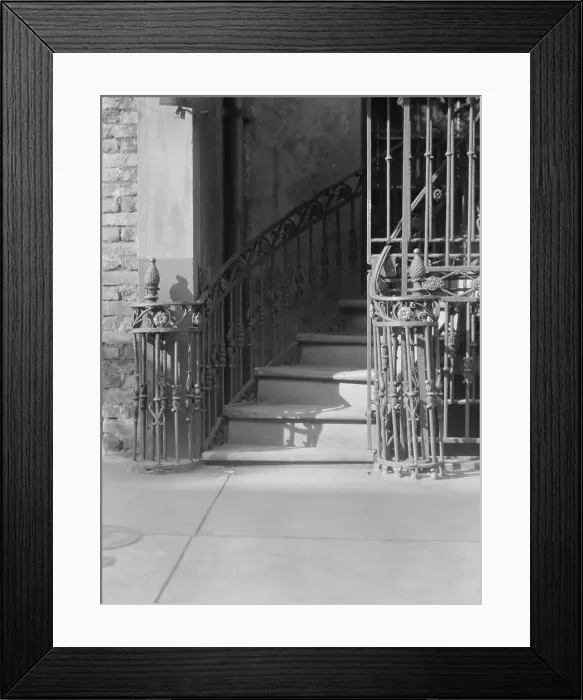 Framed Print : Victor David House (Le Petit Salon) entrance stairway, 620 St. Peter Street, New Orleans, c1920-1926 Creator: Arnold Genthe Framed Print : Victor David House (Le Petit Salon) entrance stairway, 620 St. Peter Street, New Orleans, c1920-1926 Creator: Arnold Genthe