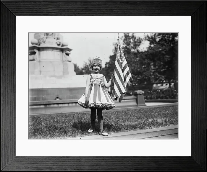 Framed Print : Fourth of July - Child As Liberty, 1916. Creator: Harris & Ewing. Fourth of July - Child As Liberty, 1916. Creator: Harris & Ewing Framed Print : Fourth of July - Child As Liberty, 1916. Creator: Harris & Ewing. Fourth of July - Child As Liberty, 1916. Creator: Harris & Ewing