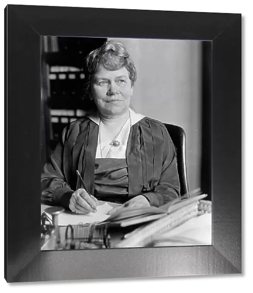 Miss Fox at Desk, 1918. Creator: Harris & Ewing. Miss Fox at Desk, 1918. Creator: Harris & Ewing