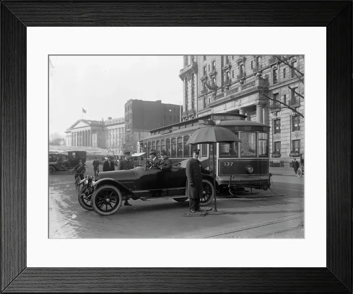 Framed Print : District of Columbia; Traffic. Stop And Go Signs, 1913. Creator: Harris & Ewing. District of Columbia; Traffic. Stop And Go Signs, 1913. Creator: Harris & Ewing Framed Print : District of Columbia; Traffic. Stop And Go Signs, 1913. Creator: Harris & Ewing. District of Columbia; Traffic. Stop And Go Signs, 1913. Creator: Harris & Ewing