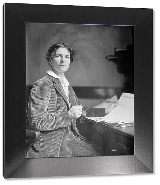 Mrs. Rheta C. Dorr, Suffragist, with First Edition of The Suffragist, 1913. Creator: Harris & Ewing. Mrs. Rheta C. Dorr, Suffragist, with First Edition of The Suffragist, 1913. Creator: Harris & Ewing