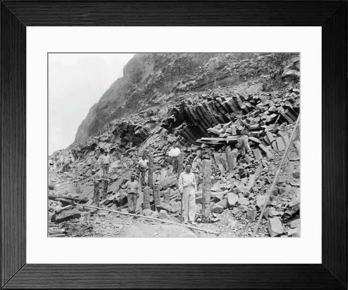 Framed Print : Culebra Cut - View at Base of Gold Hill, Showing Basaltic Columns Developed By Steam Shovel, 1913. Creator: Harris & Ewing. Culebra Cut - View at Base of Gold Hill, Showing Basaltic Columns Developed By Steam Shovel, 1913 Framed Print : Culebra Cut - View at Base of Gold Hill, Showing Basaltic Columns Developed By Steam Shovel, 1913. Creator: Harris & Ewing. Culebra Cut - View at Base of Gold Hill, Showing Basaltic Columns Developed By Steam Shovel, 1913
