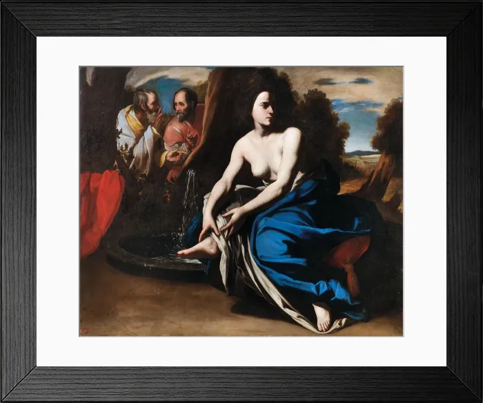 Framed Print : Susannah and the Elders. Creator: Stanzione, Massimo (ca. 1585-ca. 1658)