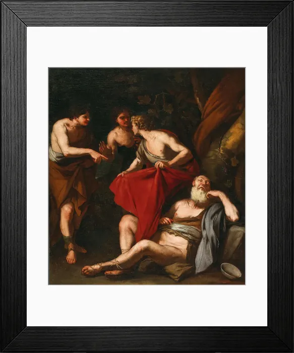 Framed Print : The Drunkenness of Noah, ca 1665. Creator: Giordano, Luca (1632-1705) Framed Print : The Drunkenness of Noah, ca 1665. Creator: Giordano, Luca (1632-1705)