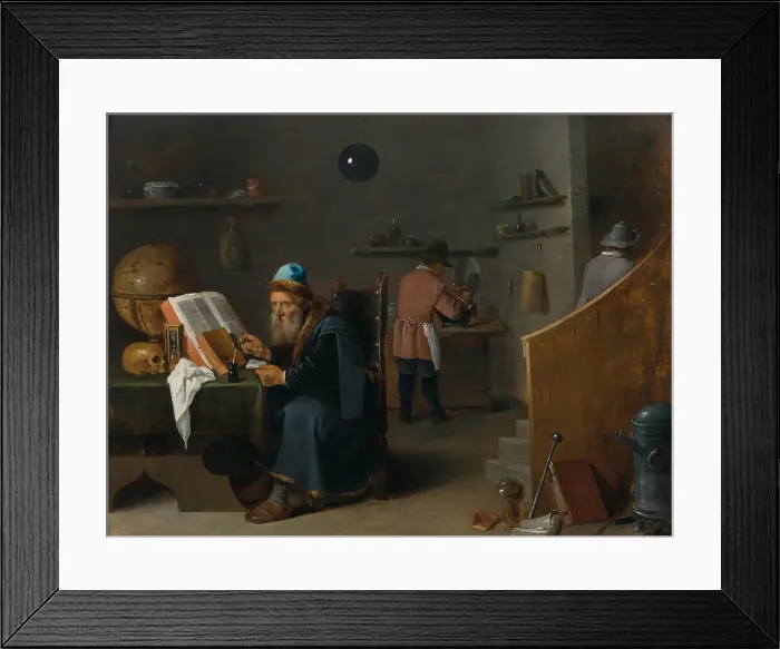 Framed Print : Alchemist in his workshop. Creator: Teniers, David, the Younger (1610-1690) Framed Print : Alchemist in his workshop. Creator: Teniers, David, the Younger (1610-1690)