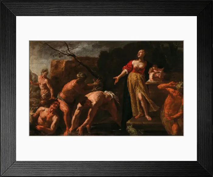Framed Print : Latona turning the Lycian peasants into frogs. Creator: Vassallo, Antonio Maria (ca. 1620-1664 / 73) Framed Print : Latona turning the Lycian peasants into frogs. Creator: Vassallo, Antonio Maria (ca. 1620-1664 / 73)