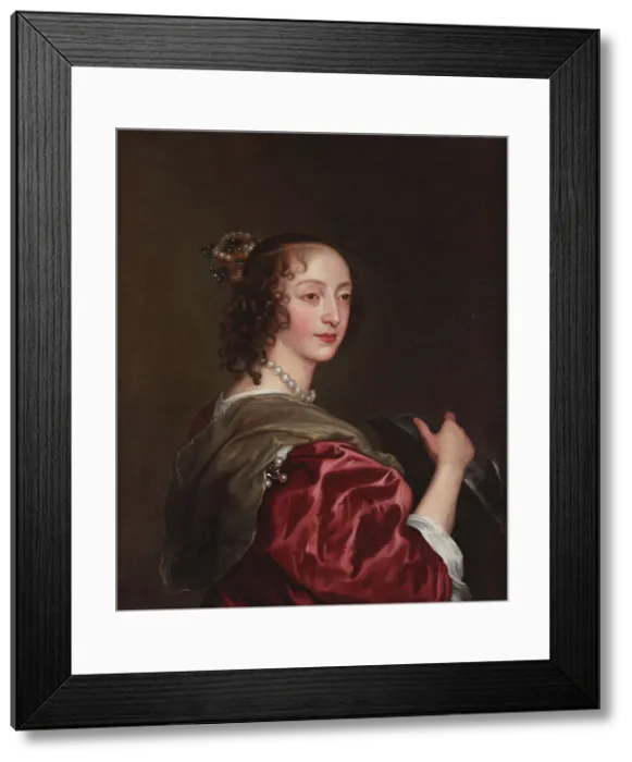 Framed Print : Portrait of Queen Henrietta Maria of France (1609-1669) as Saint Catherine, ca 1632. Creator: Dyck, Sir Anthony van (1599-1641) Framed Print : Portrait of Queen Henrietta Maria of France (1609-1669) as Saint Catherine, ca 1632. Creator: Dyck, Sir Anthony van (1599-1641)