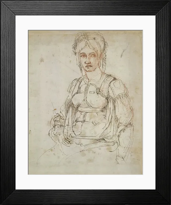 Framed Print : Half-length figure of a woman (Portrait of Vittoria Colonna), c. 1525. Creator: Buonarroti, Michelangelo (1475-1564) Framed Print : Half-length figure of a woman (Portrait of Vittoria Colonna), c. 1525. Creator: Buonarroti, Michelangelo (1475-1564)