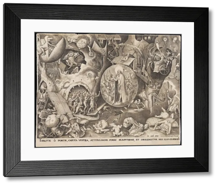 Framed Print : Descent of Christ into Limbo, ca 1561. Creator: Heyden, Pieter, van der (1538-1572) Framed Print : Descent of Christ into Limbo, ca 1561. Creator: Heyden, Pieter, van der (1538-1572)