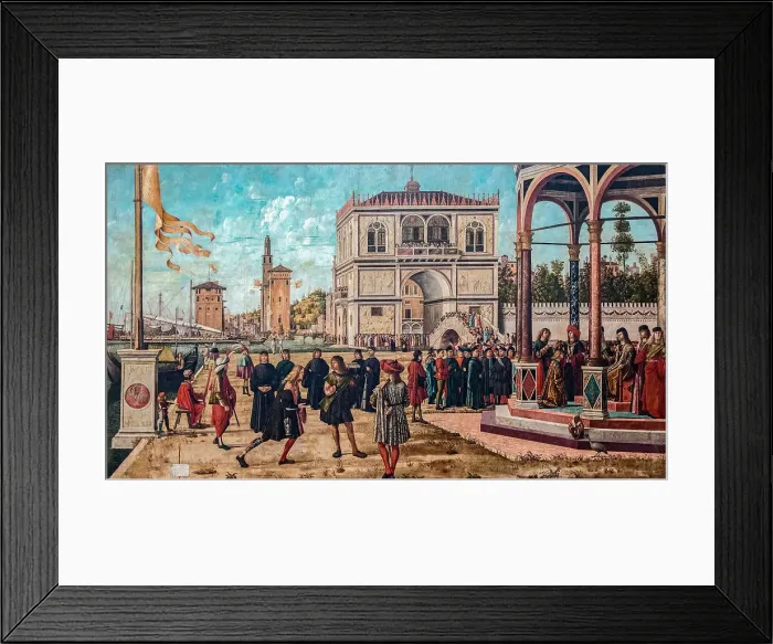 Framed Print : Return of the Ambassadors (The Legend of Saint Ursula), 1495-1500. Creator: Carpaccio, Vittore (1460-1526) Framed Print : Return of the Ambassadors (The Legend of Saint Ursula), 1495-1500. Creator: Carpaccio, Vittore (1460-1526)