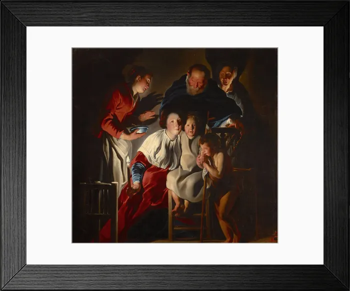 Framed Print : The Holy Family, 1625-1630. Creator: Jordaens, Jacob (1593-1678) Framed Print : The Holy Family, 1625-1630. Creator: Jordaens, Jacob (1593-1678)