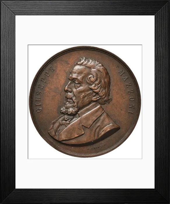 Framed Print : Giuseppe Mazzoni (Commemorative medal), 1897. Creator: Farnesi, A. (active End of the 19th cen.) Framed Print : Giuseppe Mazzoni (Commemorative medal), 1897. Creator: Farnesi, A. (active End of the 19th cen.)