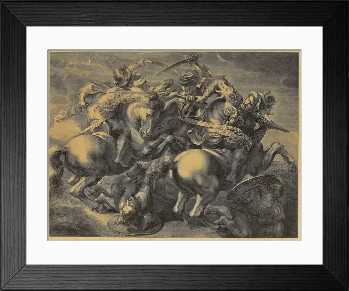 Framed Print : The Battle of Anghiari. Creator: Edelinck, Gerard (1640-1707) Framed Print : The Battle of Anghiari. Creator: Edelinck, Gerard (1640-1707)