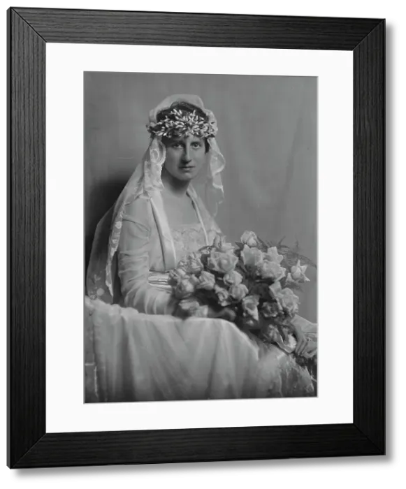 Framed Print : Miss Schaffer, (Mrs. Baumgarten), portrait photograph, 1919 Feb. 25. Creator: Arnold Genthe Framed Print : Miss Schaffer, (Mrs. Baumgarten), portrait photograph, 1919 Feb. 25. Creator: Arnold Genthe