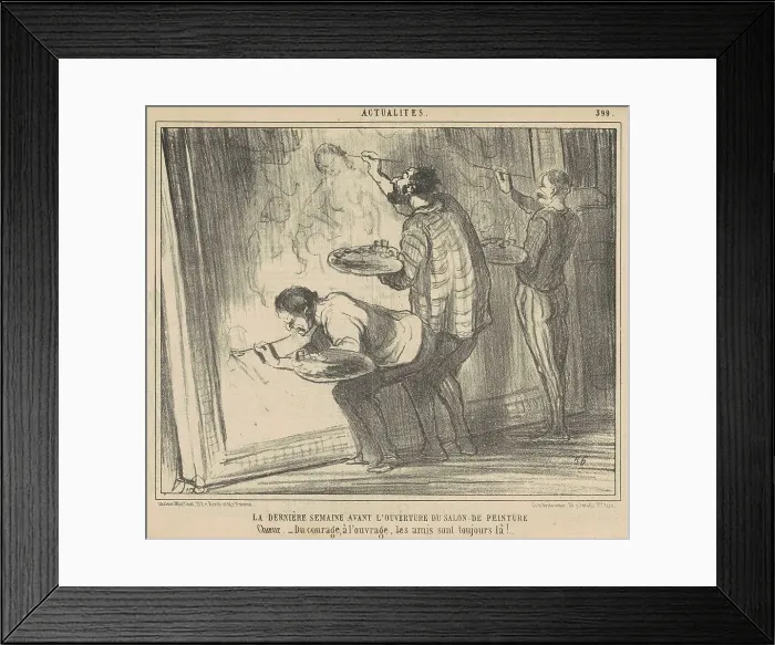 Framed Print : La dernière semaine avant l'ouverture du salon... 19th century. Creator: Honore Daumier Framed Print : La dernière semaine avant l'ouverture du salon... 19th century. Creator: Honore Daumier
