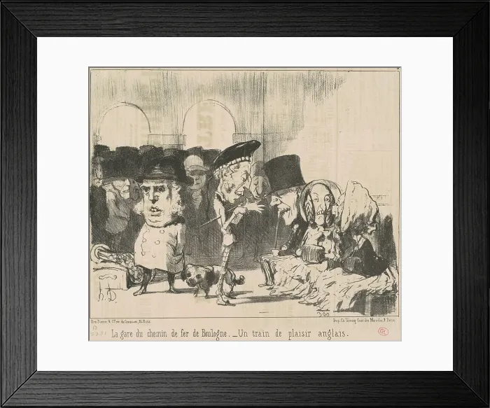 Framed Print : La gare du chemin de fer de Boulogne, 19th century. Creator: Honore Daumier Framed Print : La gare du chemin de fer de Boulogne, 19th century. Creator: Honore Daumier