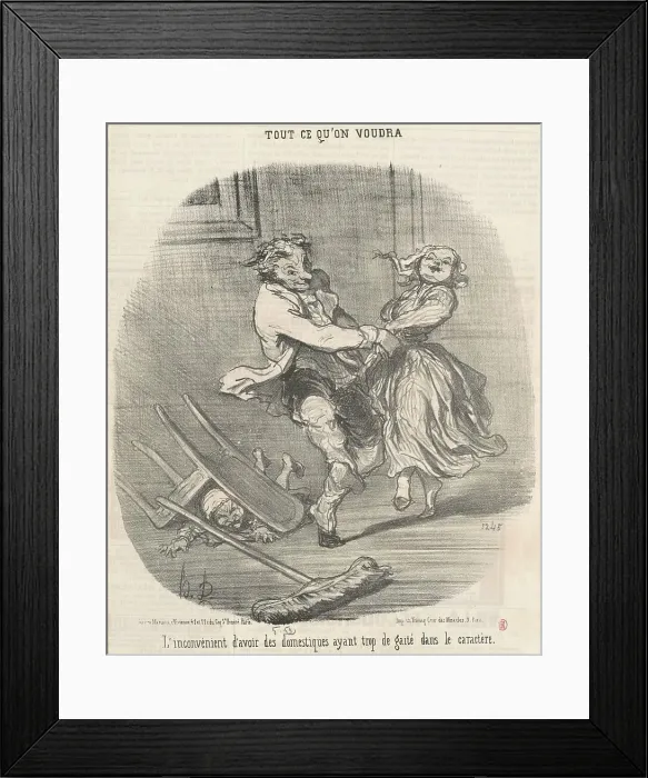 Framed Print : L'inconvénient d'avoir des domestiques... 19th century. Creator: Honore Daumier Framed Print : L'inconvénient d'avoir des domestiques... 19th century. Creator: Honore Daumier
