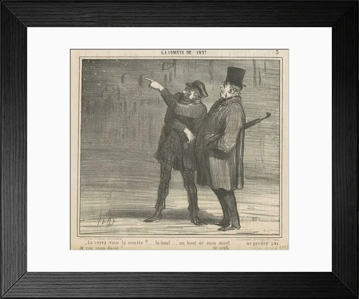 Framed Print : La voyez-vous la comète?... 19th century. Creator: Honore Daumier Framed Print : La voyez-vous la comète?... 19th century. Creator: Honore Daumier