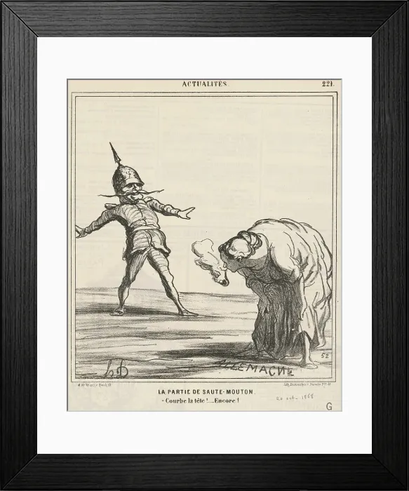 Framed Print : La partie de saute-mouton, 19th century. Creator: Honore Daumier Framed Print : La partie de saute-mouton, 19th century. Creator: Honore Daumier