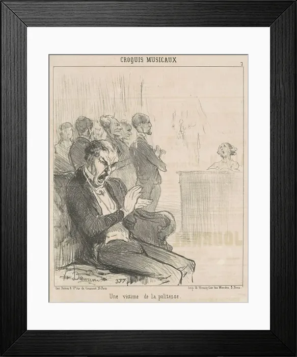 Framed Print : Un victime de la politesse, 19th century. Creator: Honore Daumier Framed Print : Un victime de la politesse, 19th century. Creator: Honore Daumier