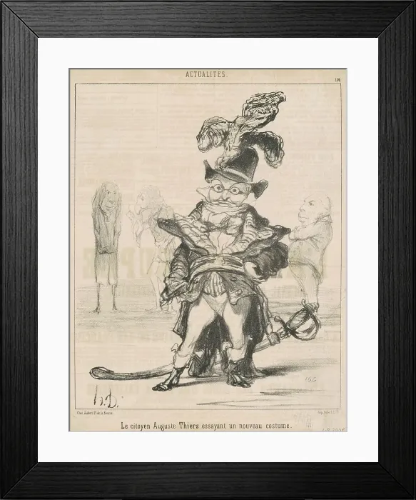 Framed Print : Le Citoyen... Thiers essayant un nouveau costume, 19th century. Creator: Honore Daumier Framed Print : Le Citoyen... Thiers essayant un nouveau costume, 19th century. Creator: Honore Daumier