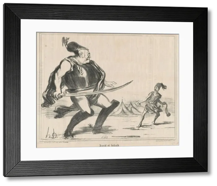 Framed Print : David et Goliath, 19th century. Creator: Honore Daumier Framed Print : David et Goliath, 19th century. Creator: Honore Daumier