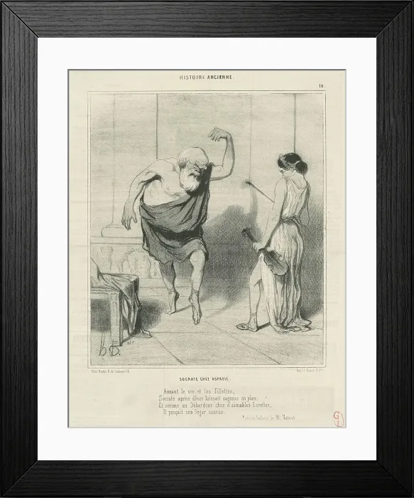 Framed Print : Socrate chez aspasie, 19th century. Creator: Honore Daumier Framed Print : Socrate chez aspasie, 19th century. Creator: Honore Daumier