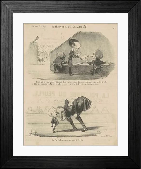 Framed Print : Monsieur le sténographe... 19th century. Creator: Honore Daumier Framed Print : Monsieur le sténographe... 19th century. Creator: Honore Daumier