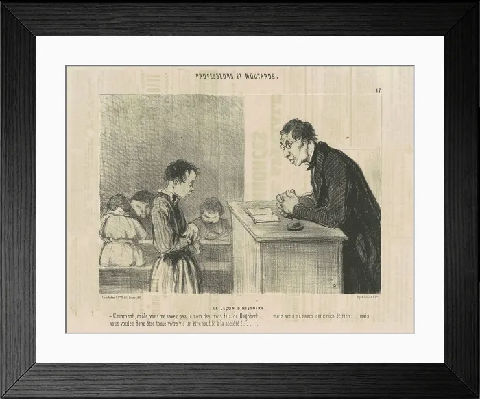 Framed Print : Le leçon d'histoire, 19th century. Creator: Honore Daumier Framed Print : Le leçon d'histoire, 19th century. Creator: Honore Daumier