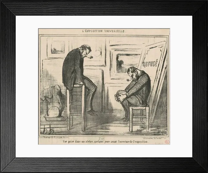 Framed Print : Vue prise dans un atelier... 19th century. Creator: Honore Daumier Framed Print : Vue prise dans un atelier... 19th century. Creator: Honore Daumier