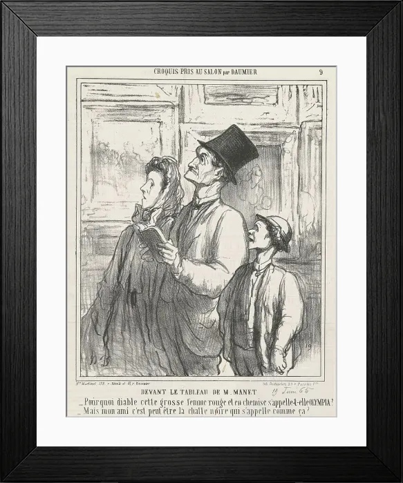 Framed Print : Devant le tableau de M. Manet, 19th century. Creator: Honore Daumier Framed Print : Devant le tableau de M. Manet, 19th century. Creator: Honore Daumier