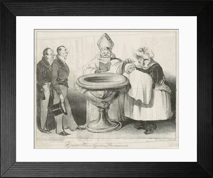 Framed Print : Le Petit Thiers, Baptisé Doctrinaire, 19th century. Creator: Honore Daumier Framed Print : Le Petit Thiers, Baptisé Doctrinaire, 19th century. Creator: Honore Daumier