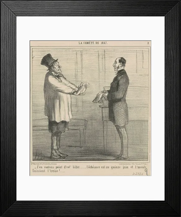 Framed Print : J'en voulons point d'vot billet... 19th century. Creator: Honore Daumier Framed Print : J'en voulons point d'vot billet... 19th century. Creator: Honore Daumier