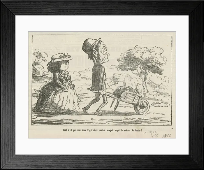 Framed Print : Tout n'est pas rose dans l'agriculture... 19th century. Creator: Honore Daumier Framed Print : Tout n'est pas rose dans l'agriculture... 19th century. Creator: Honore Daumier