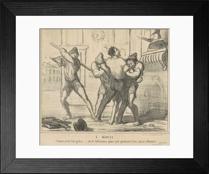 Framed Print : A Naples: Voyons, je lui fais grace... 19th century. Creator: Honore Daumier Framed Print : A Naples: Voyons, je lui fais grace... 19th century. Creator: Honore Daumier