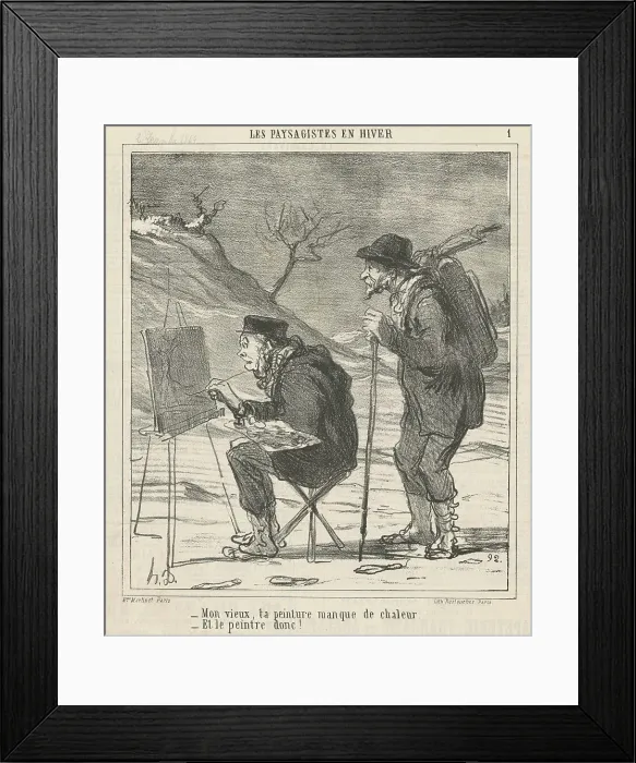 Framed Print : Mon vieux, ta peinture manque de chaleur... 19th century. Creator: Honore Daumier Framed Print : Mon vieux, ta peinture manque de chaleur... 19th century. Creator: Honore Daumier