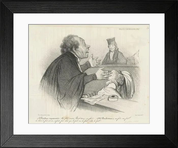 Framed Print : Au fait, maitre Barbotteau... 19th century. Creator: Honore Daumier Framed Print : Au fait, maitre Barbotteau... 19th century. Creator: Honore Daumier