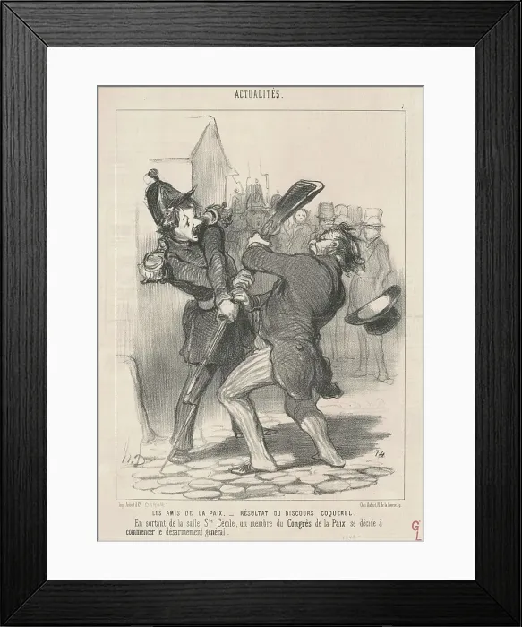 Framed Print : Les amis de la paix... 19th century. Creator: Honore Daumier