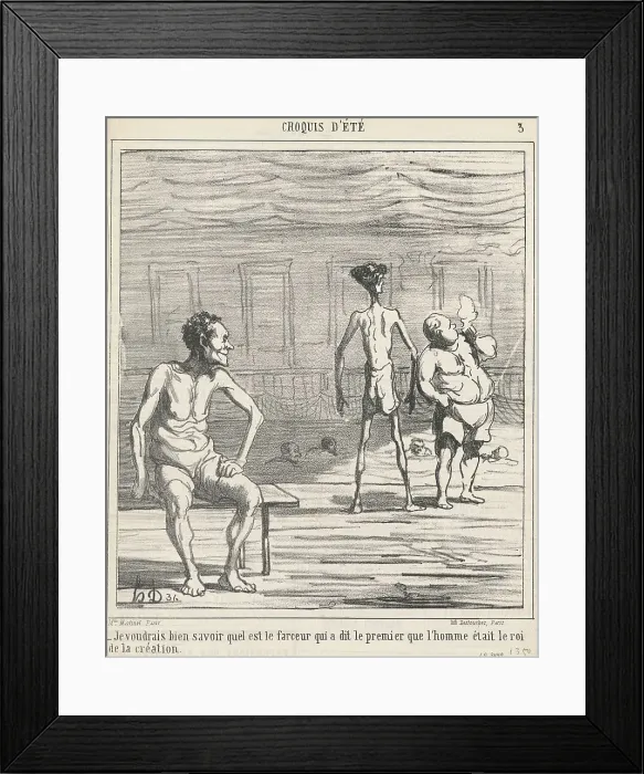 Framed Print : Je voudrais bien savoir quel est... 19th century. Creator: Honore Daumier Framed Print : Je voudrais bien savoir quel est... 19th century. Creator: Honore Daumier