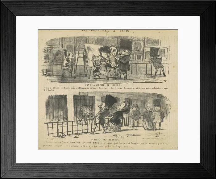 Framed Print : Dans la galerie du Louvre, 19th century. Creator: Honore Daumier Framed Print : Dans la galerie du Louvre, 19th century. Creator: Honore Daumier