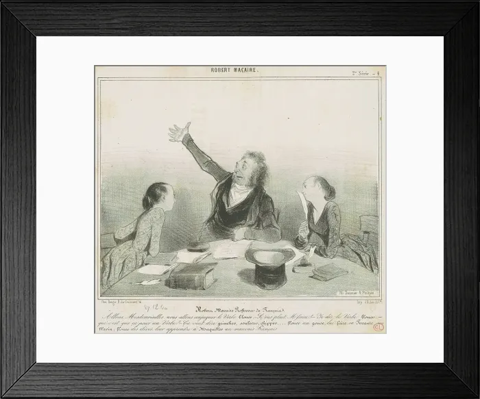 Framed Print : Robert Macaire professeur de français, 19th century. Creator: Honore Daumier Framed Print : Robert Macaire professeur de français, 19th century. Creator: Honore Daumier