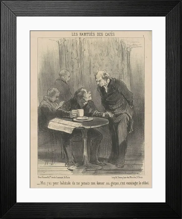 Framed Print : Moi, j'ai habitude de ne... rien donner, 19th century. Creator: Honore Daumier Framed Print : Moi, j'ai habitude de ne... rien donner, 19th century. Creator: Honore Daumier