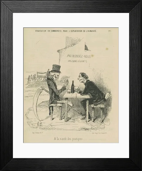 Framed Print : Association en commandite our l'exposition de l'humanité a la santé des pratiques, 19th century. Creator: Honore Daumier Framed Print : Association en commandite our l'exposition de l'humanité a la santé des pratiques, 19th century. Creator: Honore Daumier