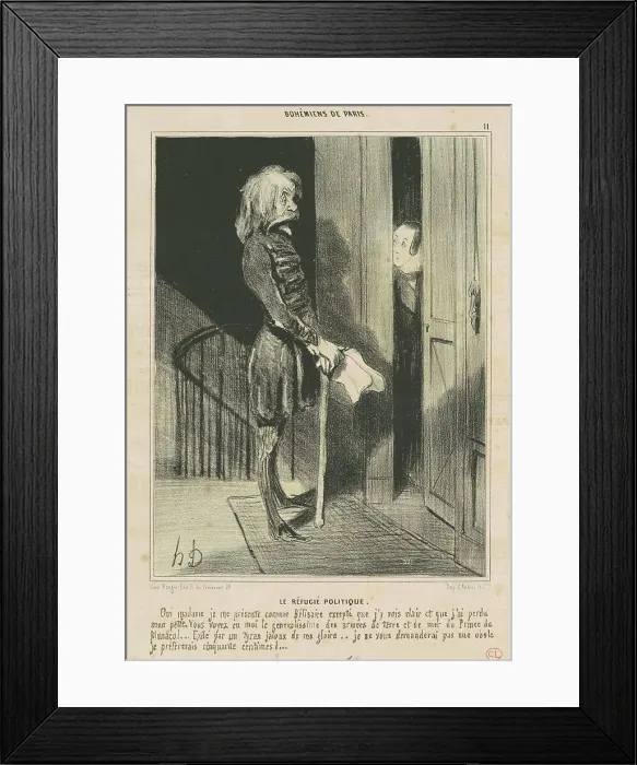 Framed Print : Le réfugié politique, 19th century. Creator: Honore Daumier Framed Print : Le réfugié politique, 19th century. Creator: Honore Daumier