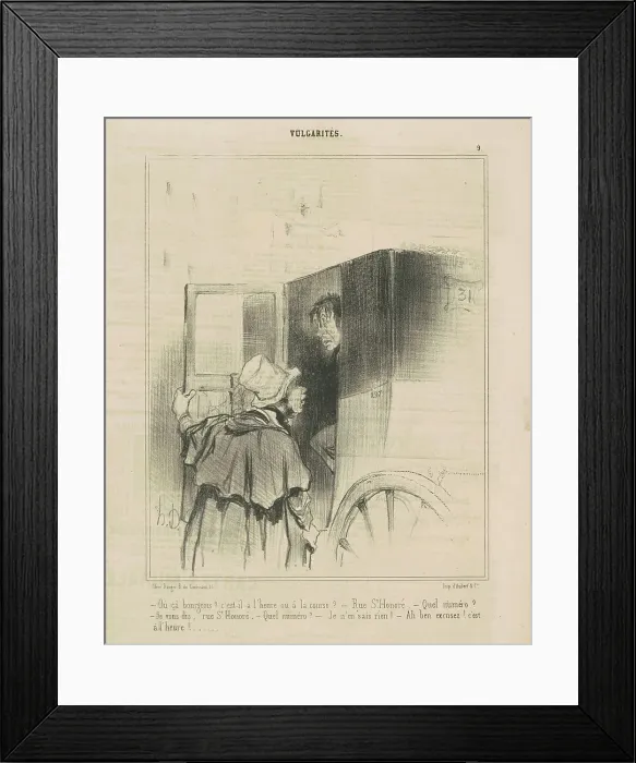 Framed Print : Ou ça bourgeois? C'est-il a l'heure ou... 19th century. Creator: Honore Daumier Framed Print : Ou ça bourgeois? C'est-il a l'heure ou... 19th century. Creator: Honore Daumier