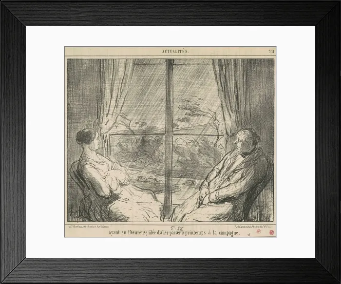 Framed Print : Ayant eu... l'idée d'aller... 19th century. Creator: Honore Daumier Framed Print : Ayant eu... l'idée d'aller... 19th century. Creator: Honore Daumier