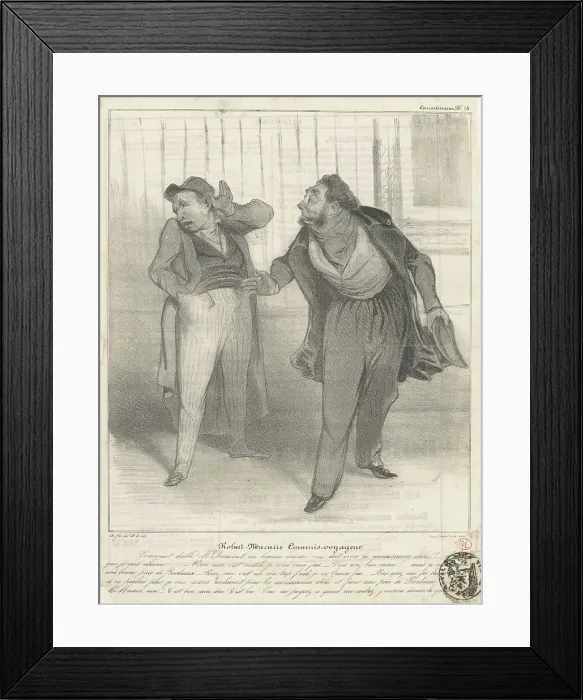 Framed Print : Robert Macaire commis-voyageur, 19th century. Creator: Honore Daumier Framed Print : Robert Macaire commis-voyageur, 19th century. Creator: Honore Daumier